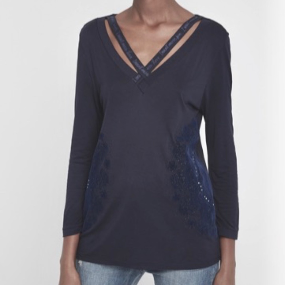 Desigual Lorren Crisscross V-neck Top